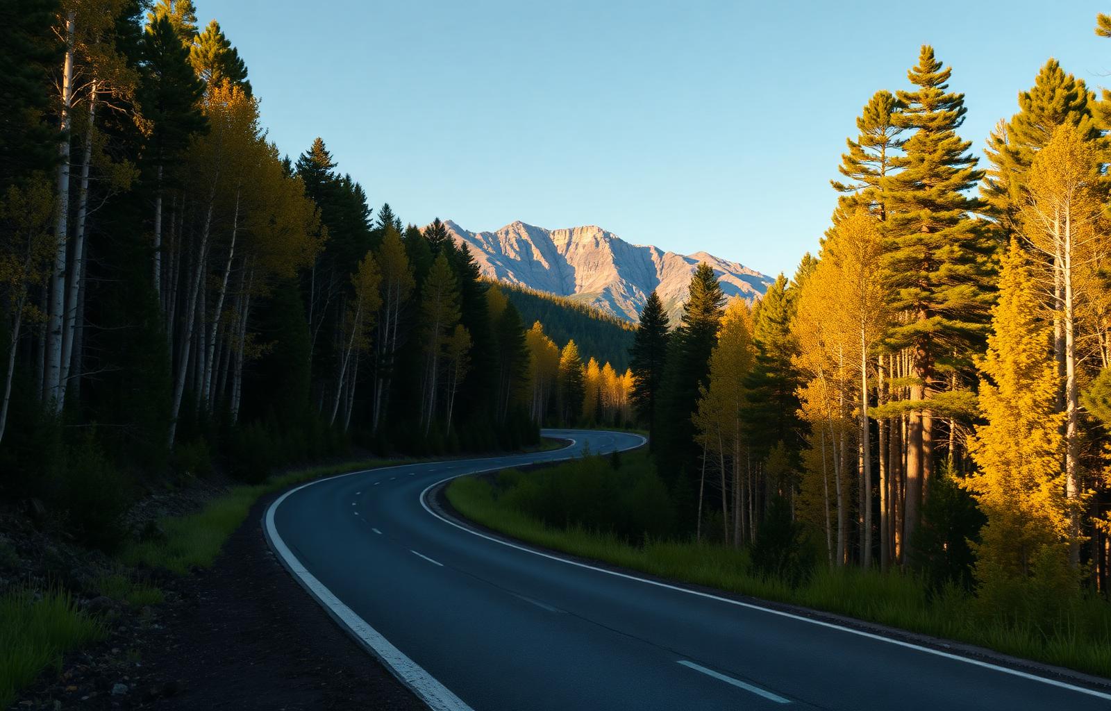 Mount Nebo Scenic Loop Road winding through aspen and pine forest in Utah