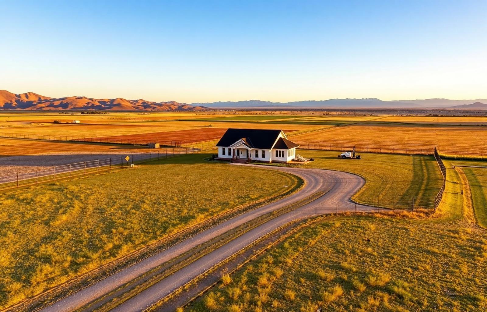 Rural home in Levan, Utah on a large lot with open fields and mountains in the distance