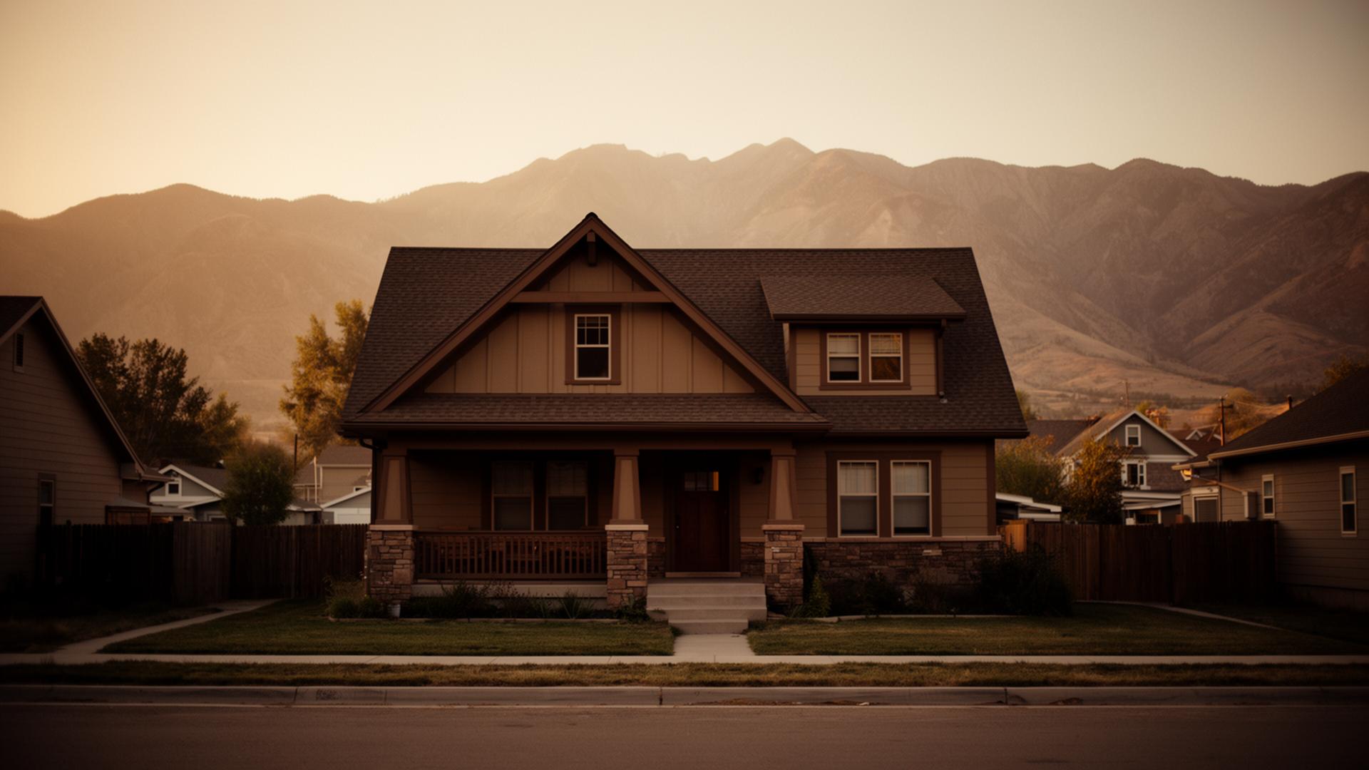 A small craftsman home in Nephi at golden hour