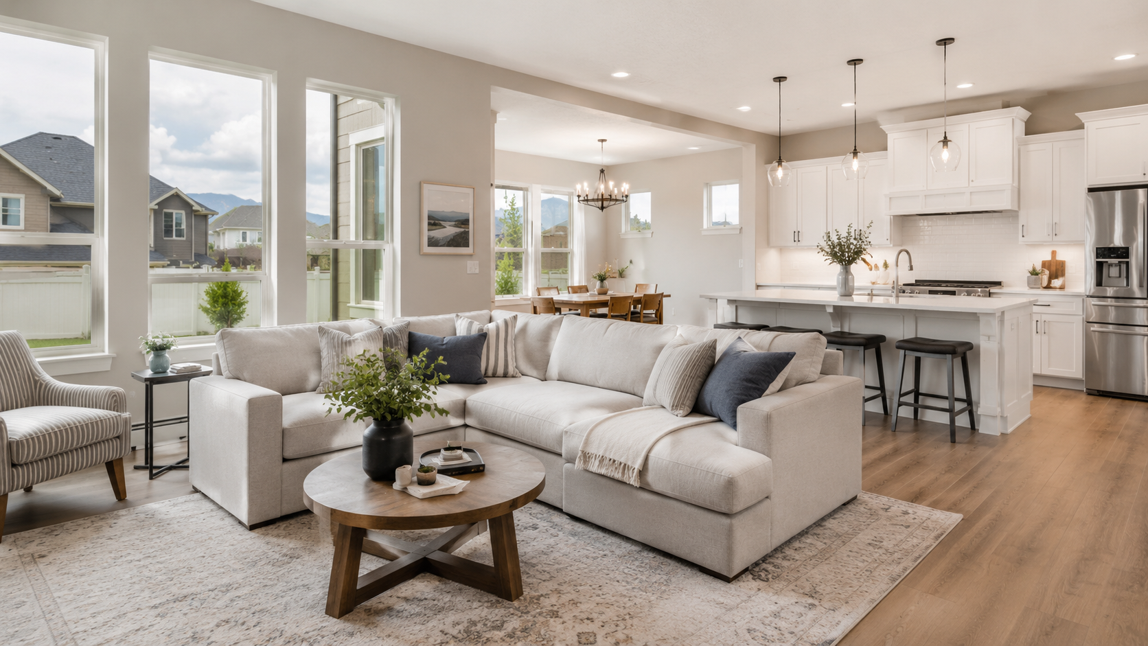 A bright, clean, move-in ready Nephi living room and kitchen