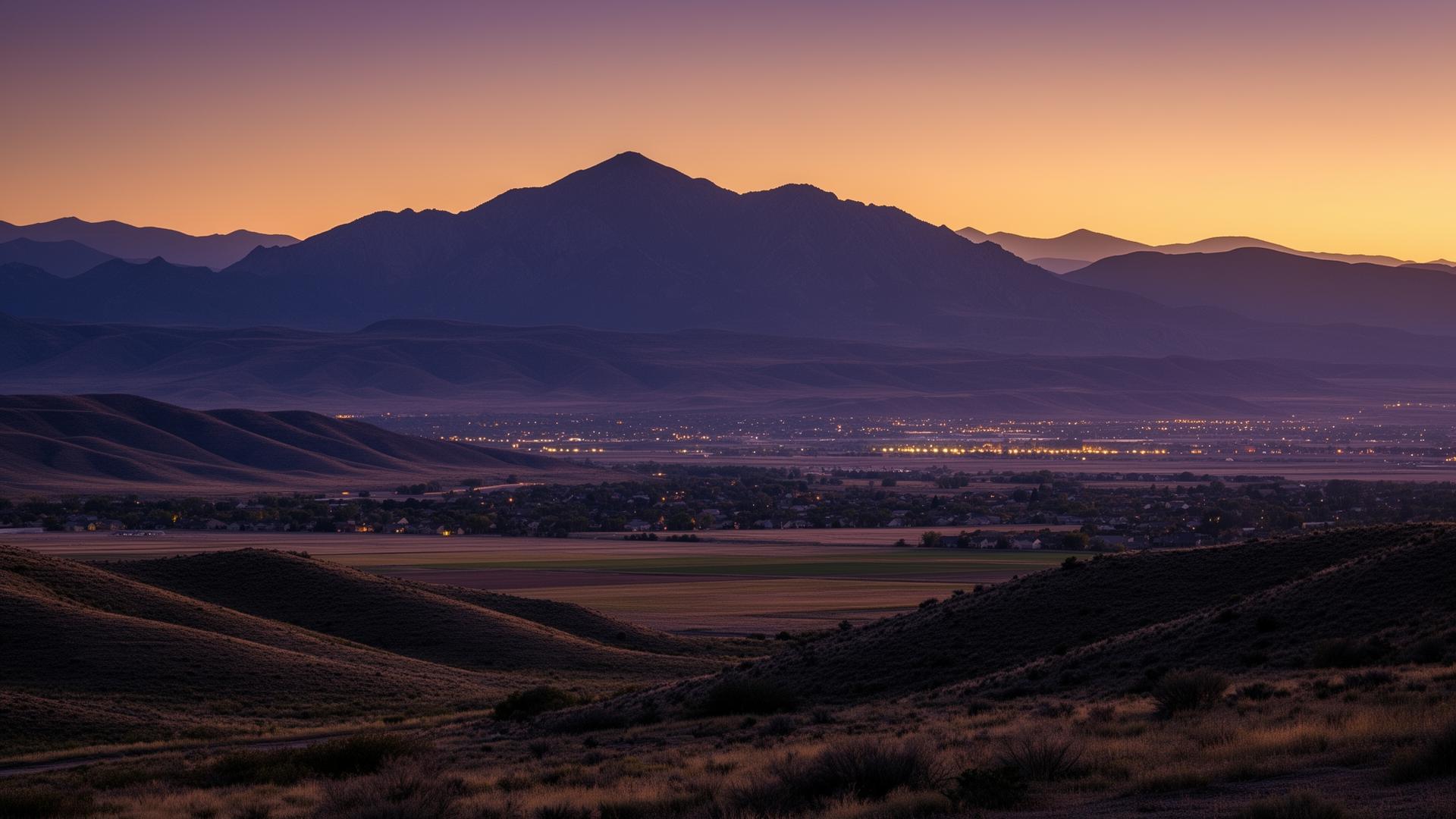 View of Mt. Loafer and the south Utah County valley near Salem, Utah