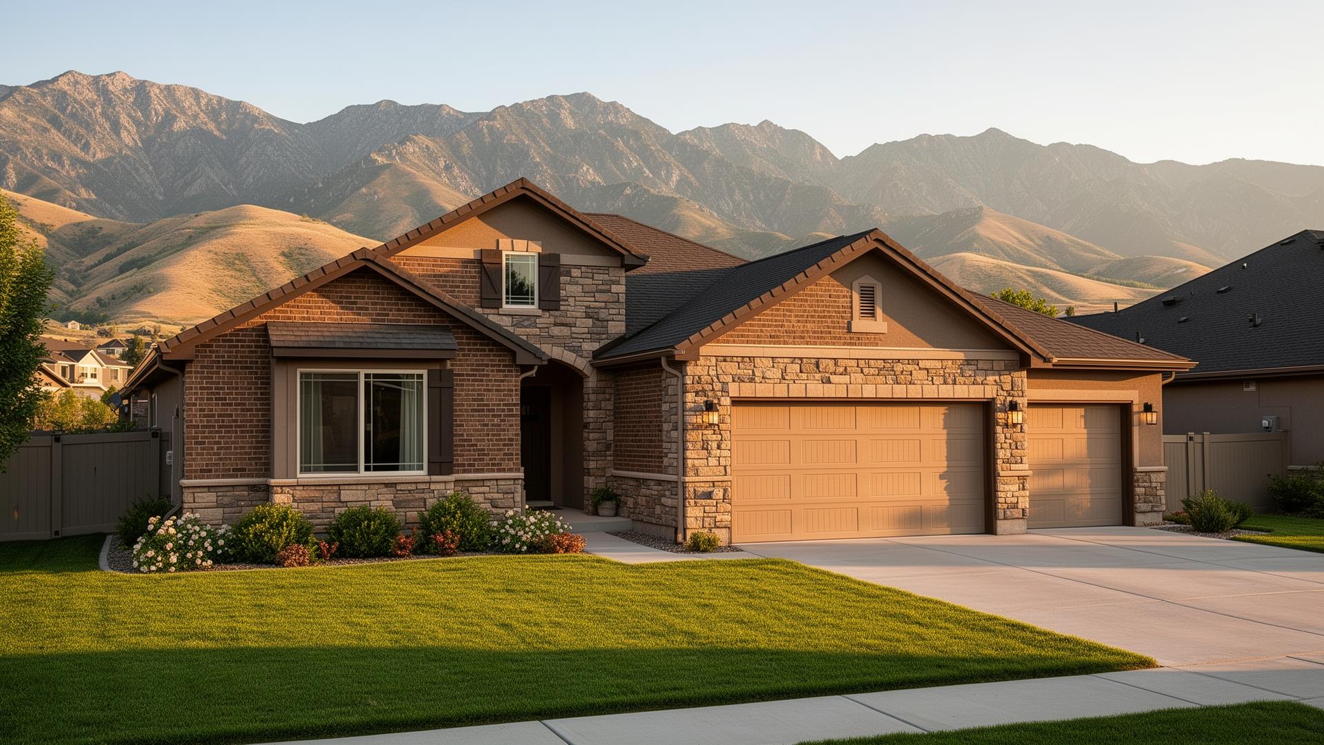 A newer family home in a Salem, Utah subdivision with mountain views